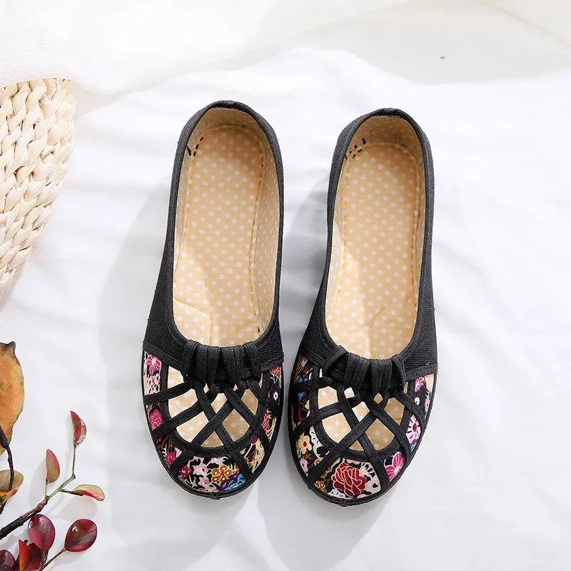 Brand Women's Casual Shoes New Breathable Mesh Shoes Sandals Hollow Single Shoes Cloth Shoes
