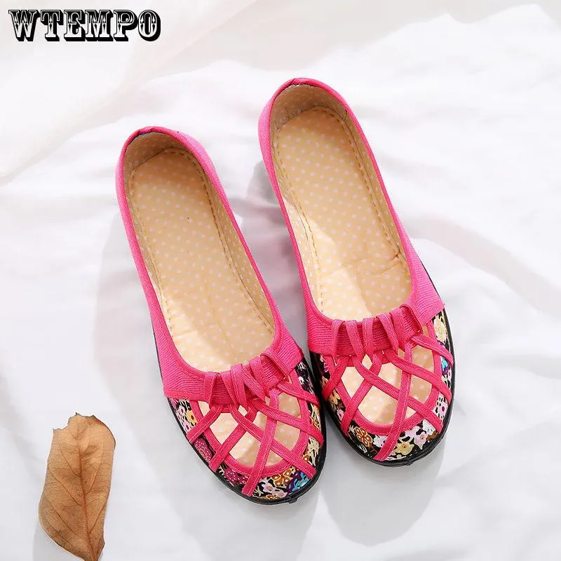 Brand Women's Casual Shoes New Breathable Mesh Shoes Sandals Hollow Single Shoes Cloth Shoes