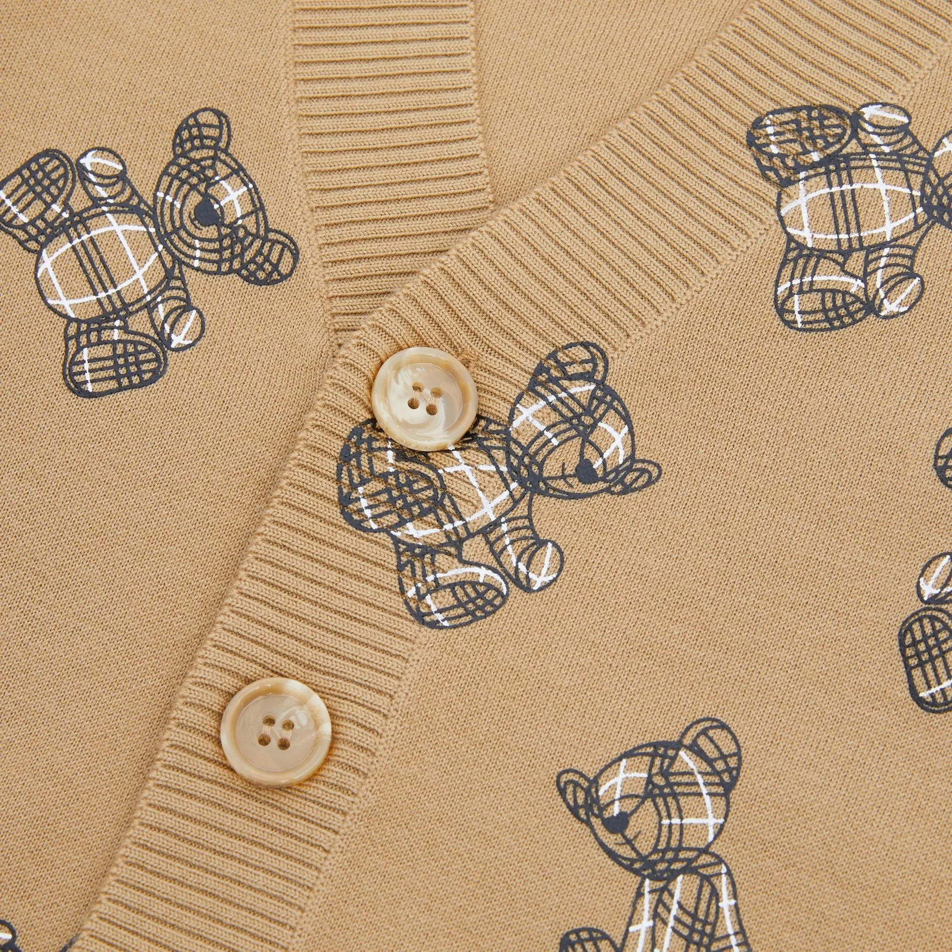 Burberry Beige Thomas Bear Print Blend Cardigan