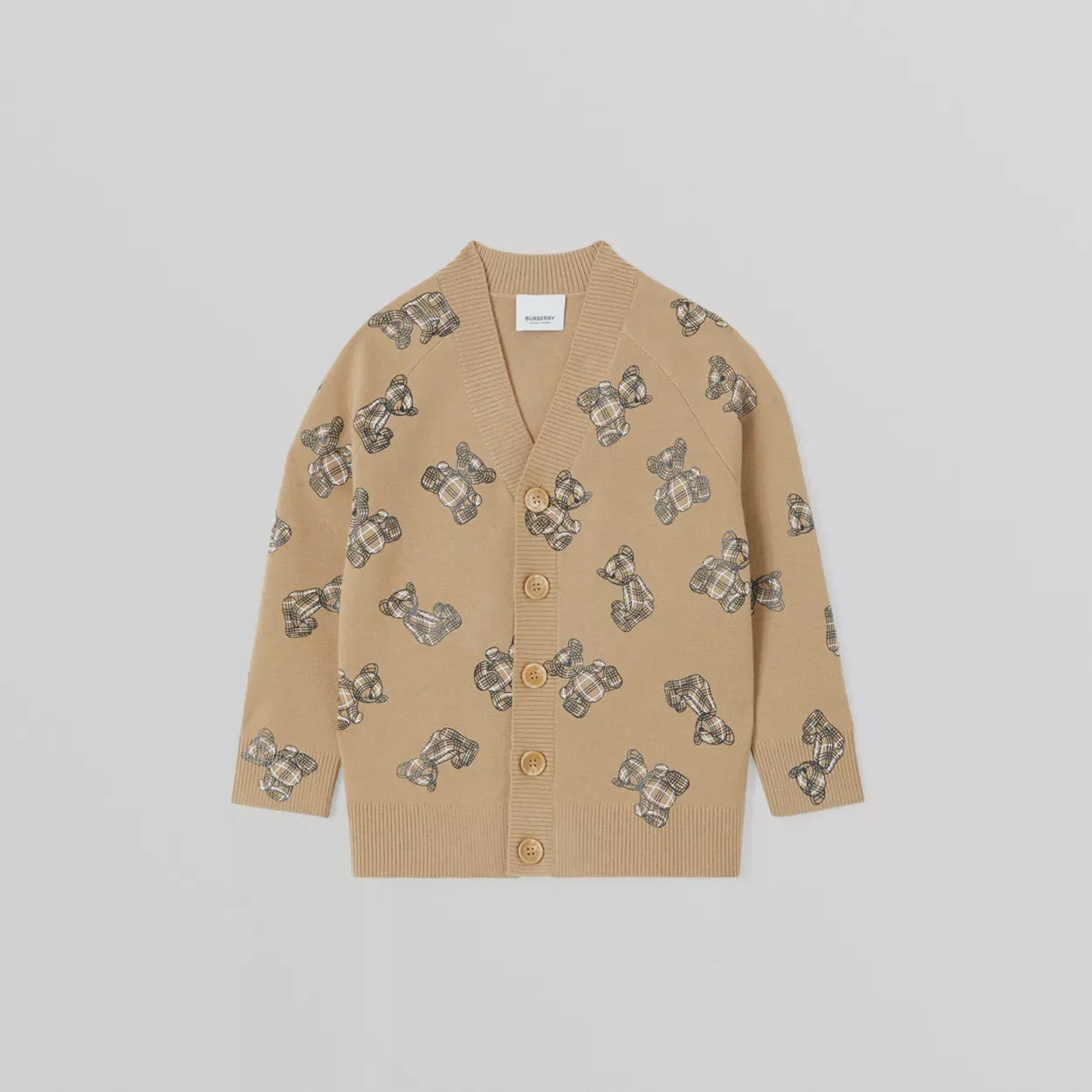 Burberry Beige Thomas Bear Print Blend Cardigan