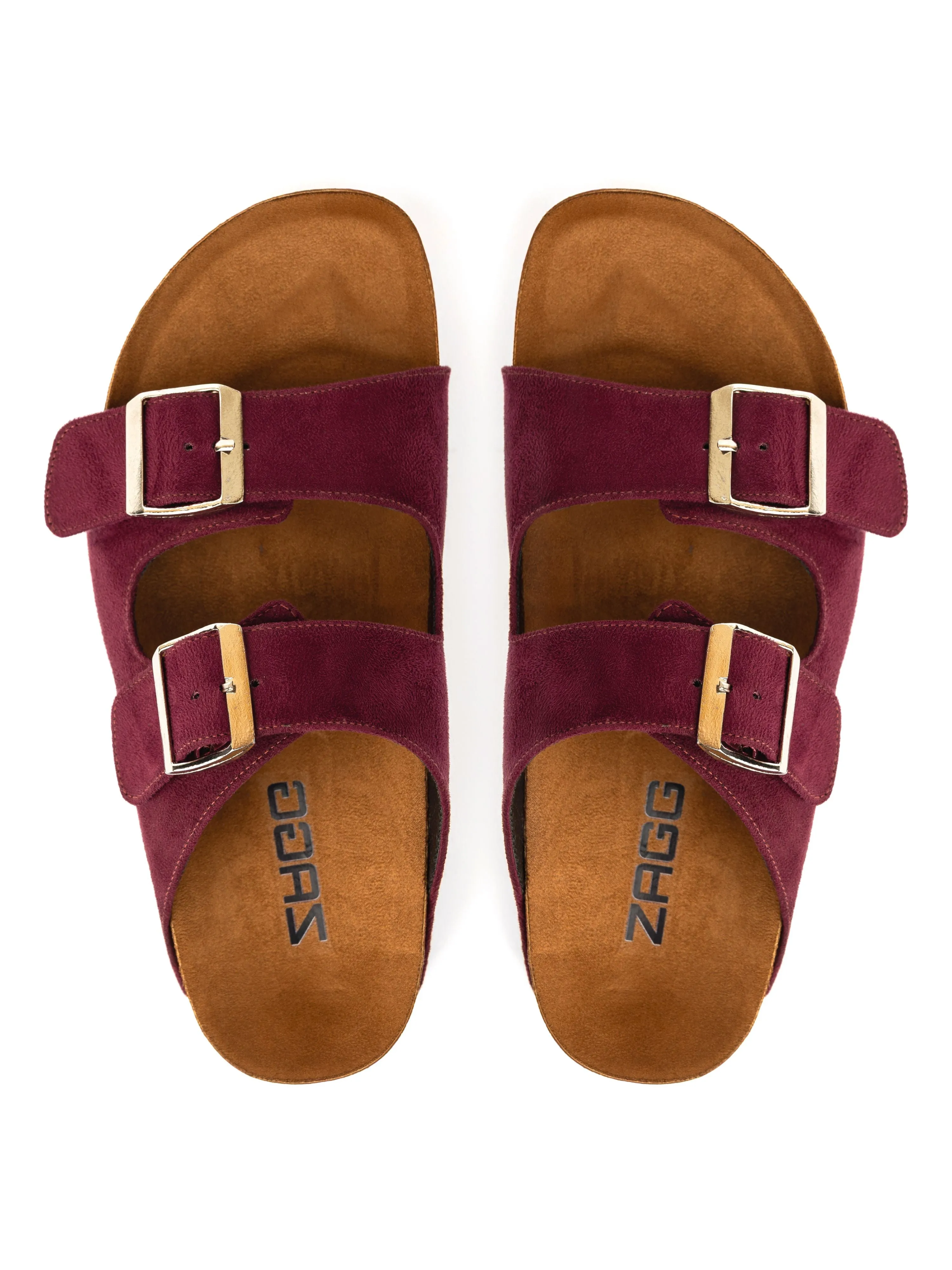 Burgundy High Double Buckle