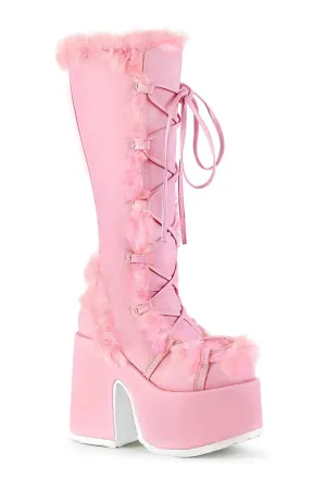 CAMEL-311 Pink Vegan Leather Knee Boot