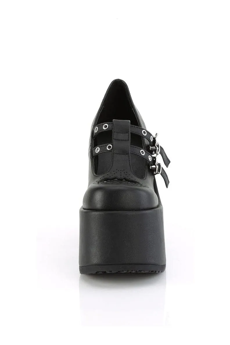 CAMEL-55 Black Vegan Leather Mary Janes