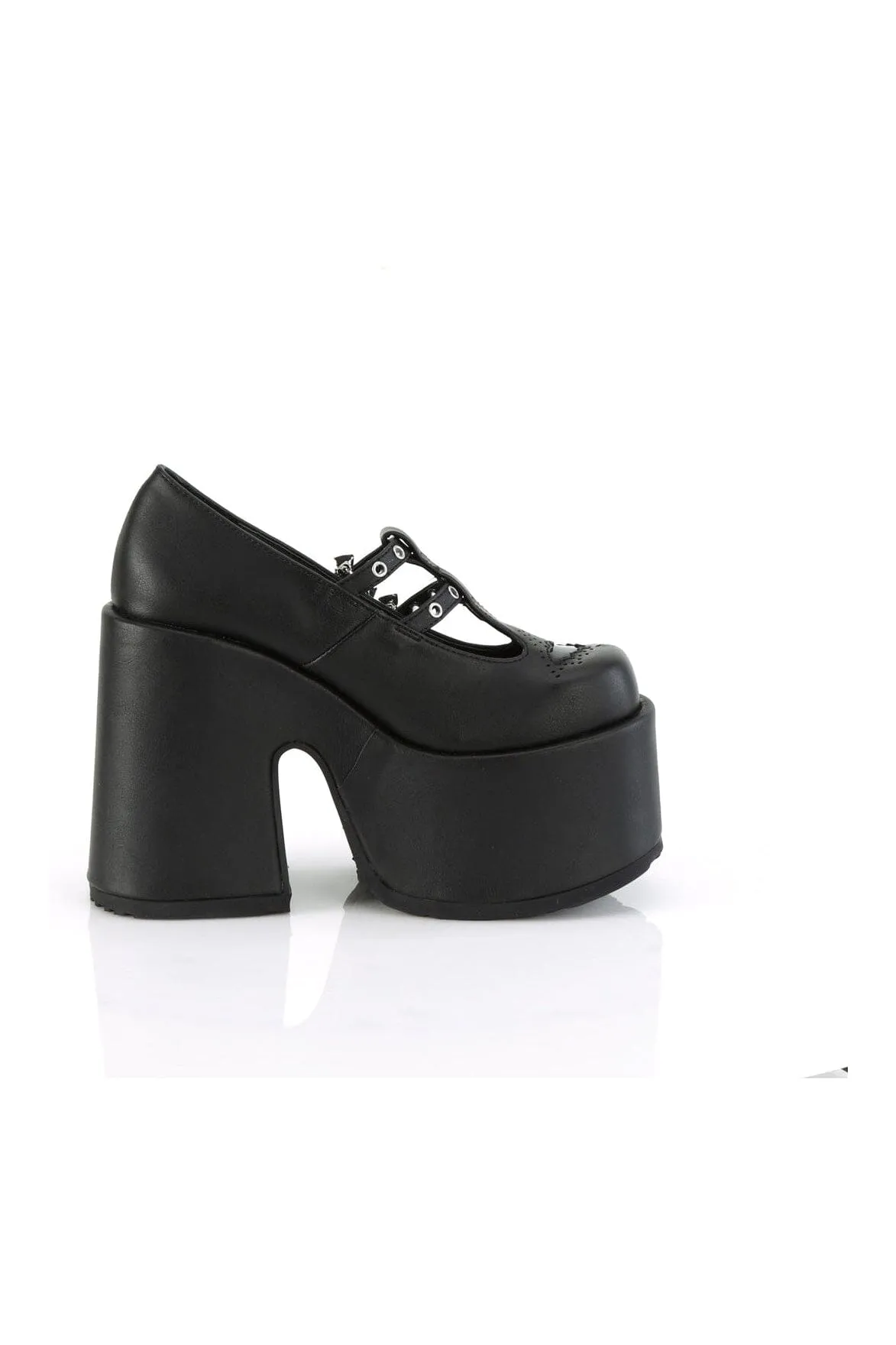 CAMEL-55 Black Vegan Leather Mary Janes