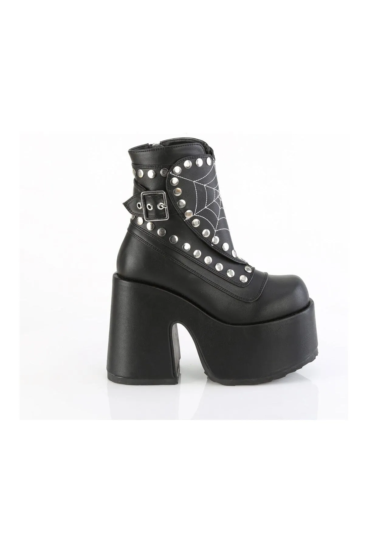 CAMEL-70 Black Vegan Leather Knee boot