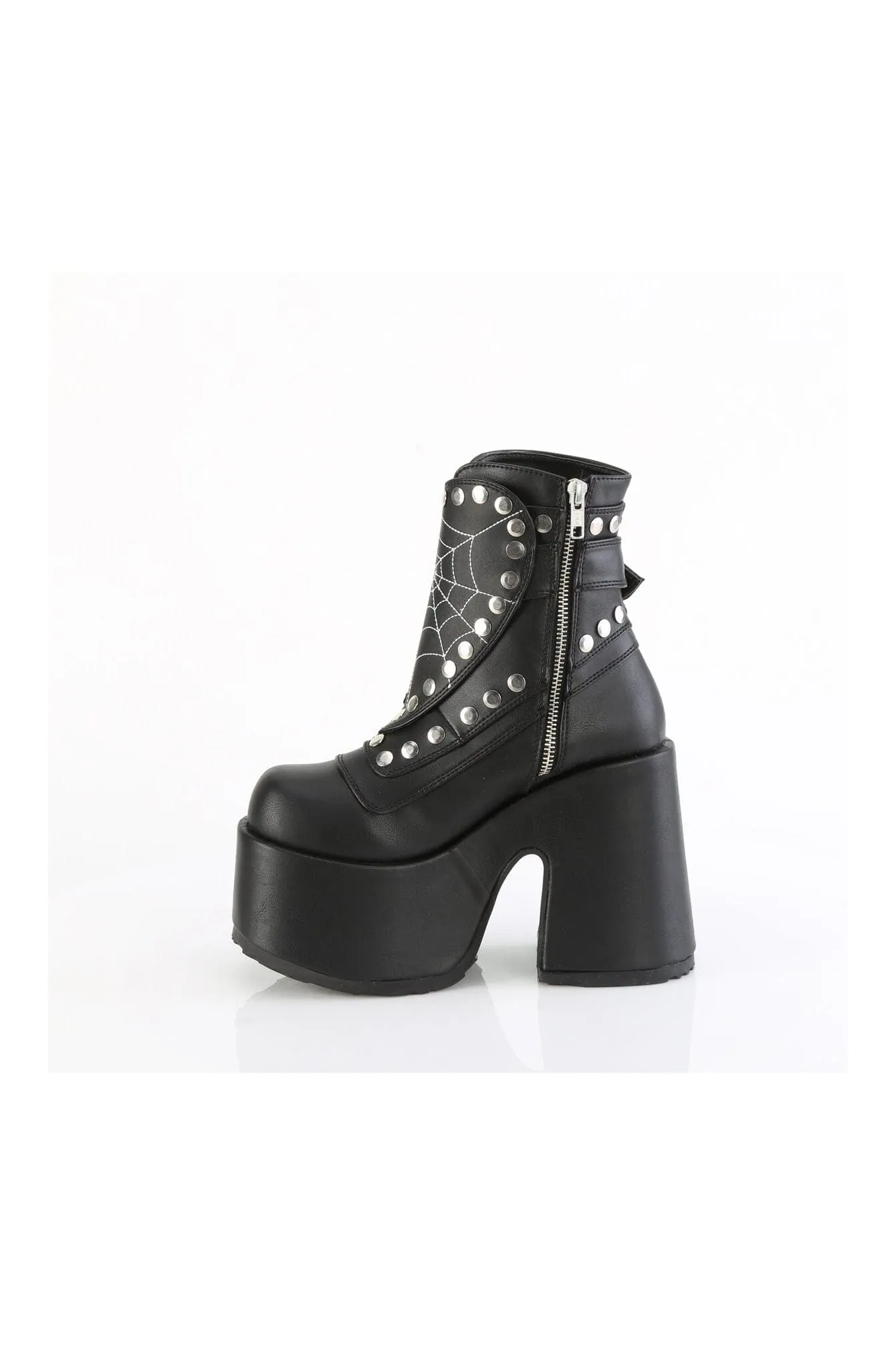 CAMEL-70 Black Vegan Leather Knee boot