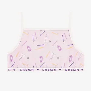 Camisole courte lavande avec motif en jersey, enfant  || Short lavender camisole with pattern in jersey, child