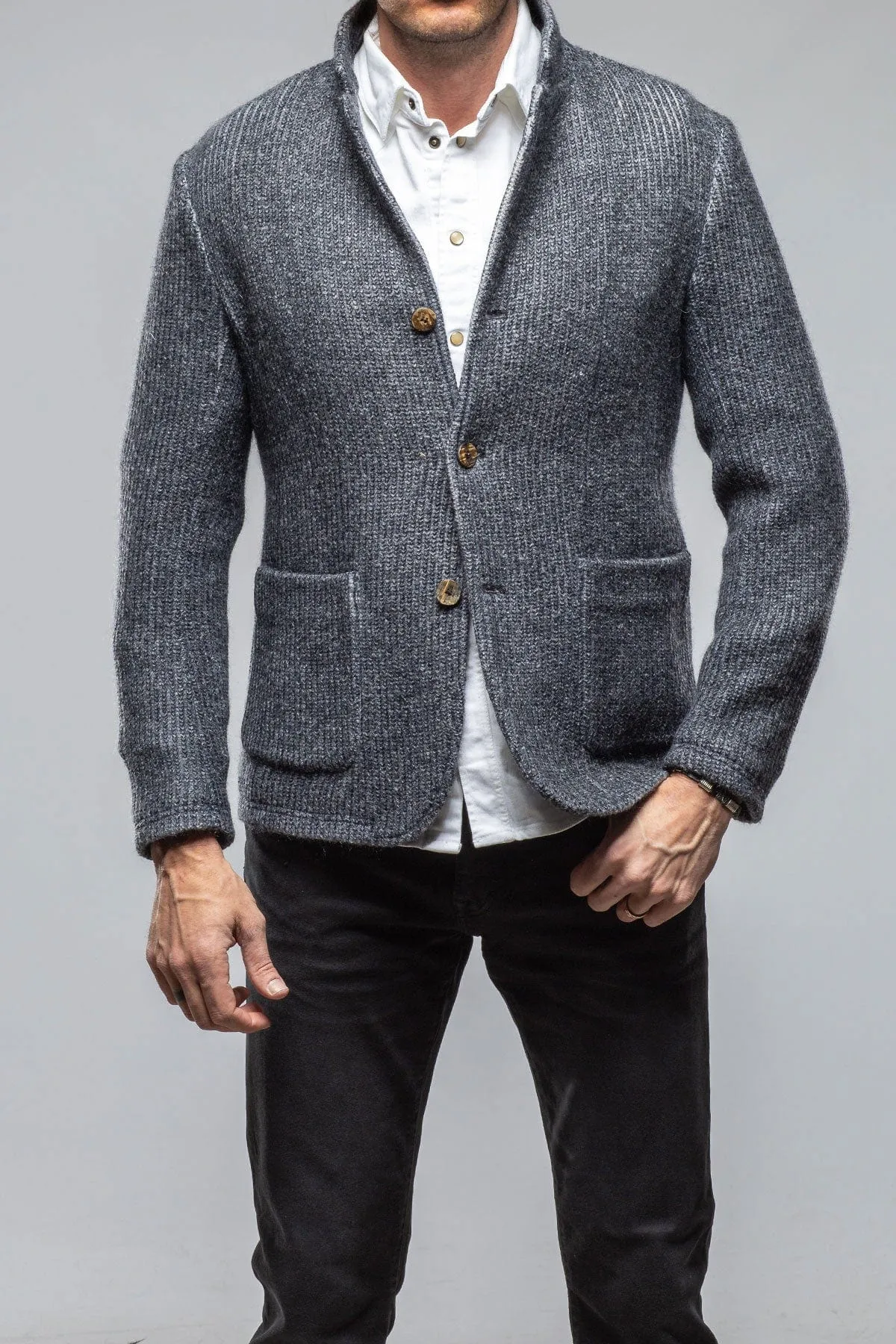Cardigan Shirt Jacket In Navy