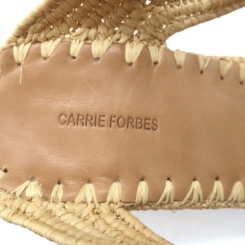 Carrie Forbes Salah Raffia Sandals Natural Size 41 High Heel Mules