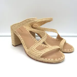 Carrie Forbes Salah Raffia Sandals Natural Size 41 High Heel Mules