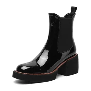 Casual Square Heels Office Lady Chelsea Boots