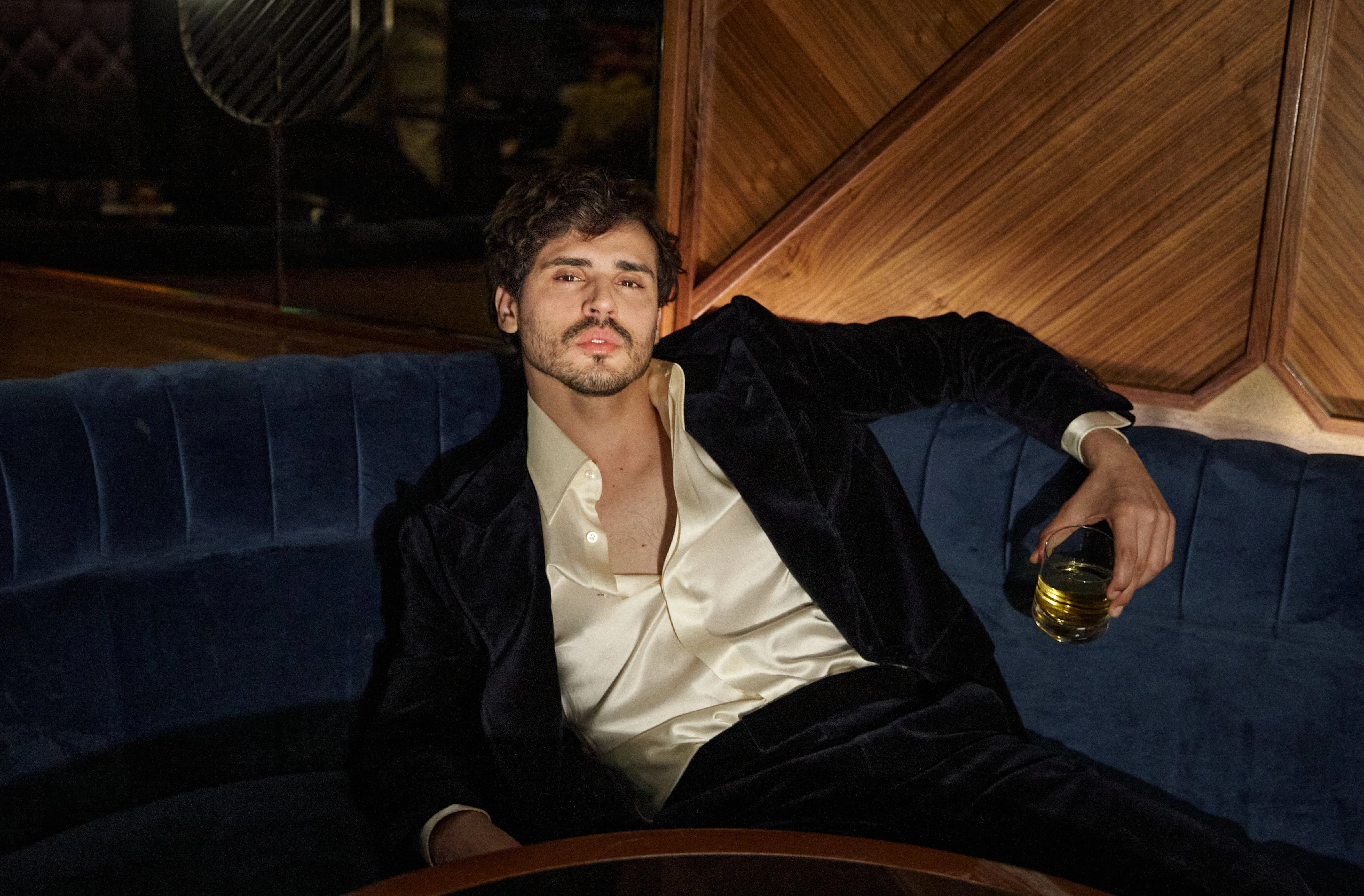 Champagne Point Collar Silk Shirt
