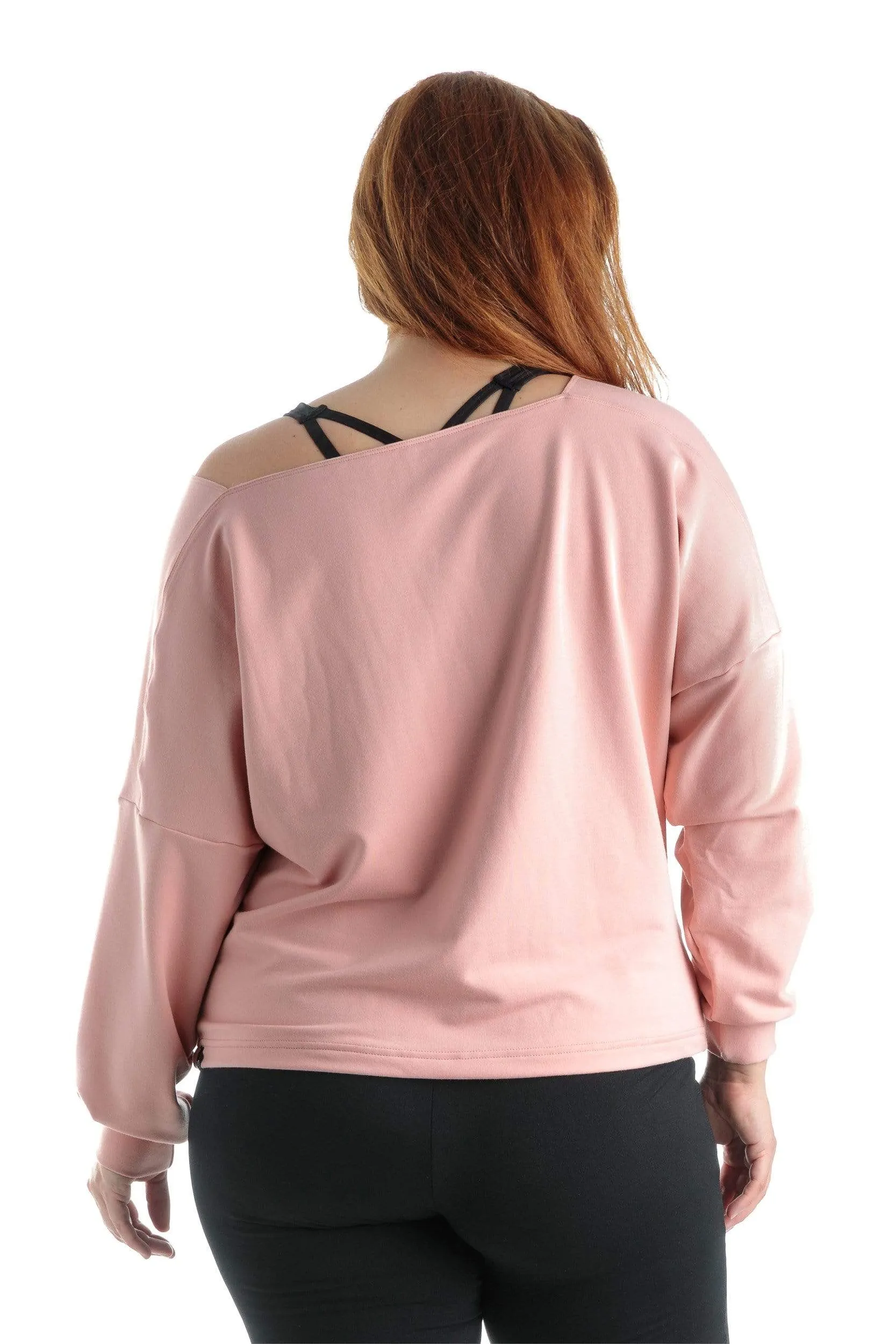Chandail Col Asymétrique Le Off-Shore Taille Plus (Flamingo) de MOOV Activewear