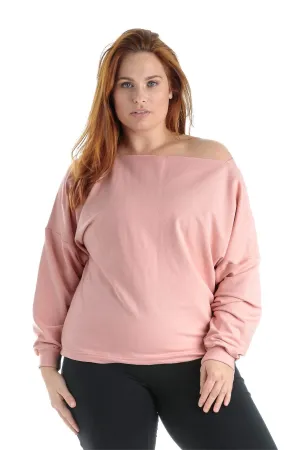 Chandail Col Asymétrique Le Off-Shore Taille Plus (Flamingo) de MOOV Activewear