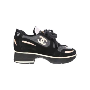 Chanel Black Logo Platform Sneakers