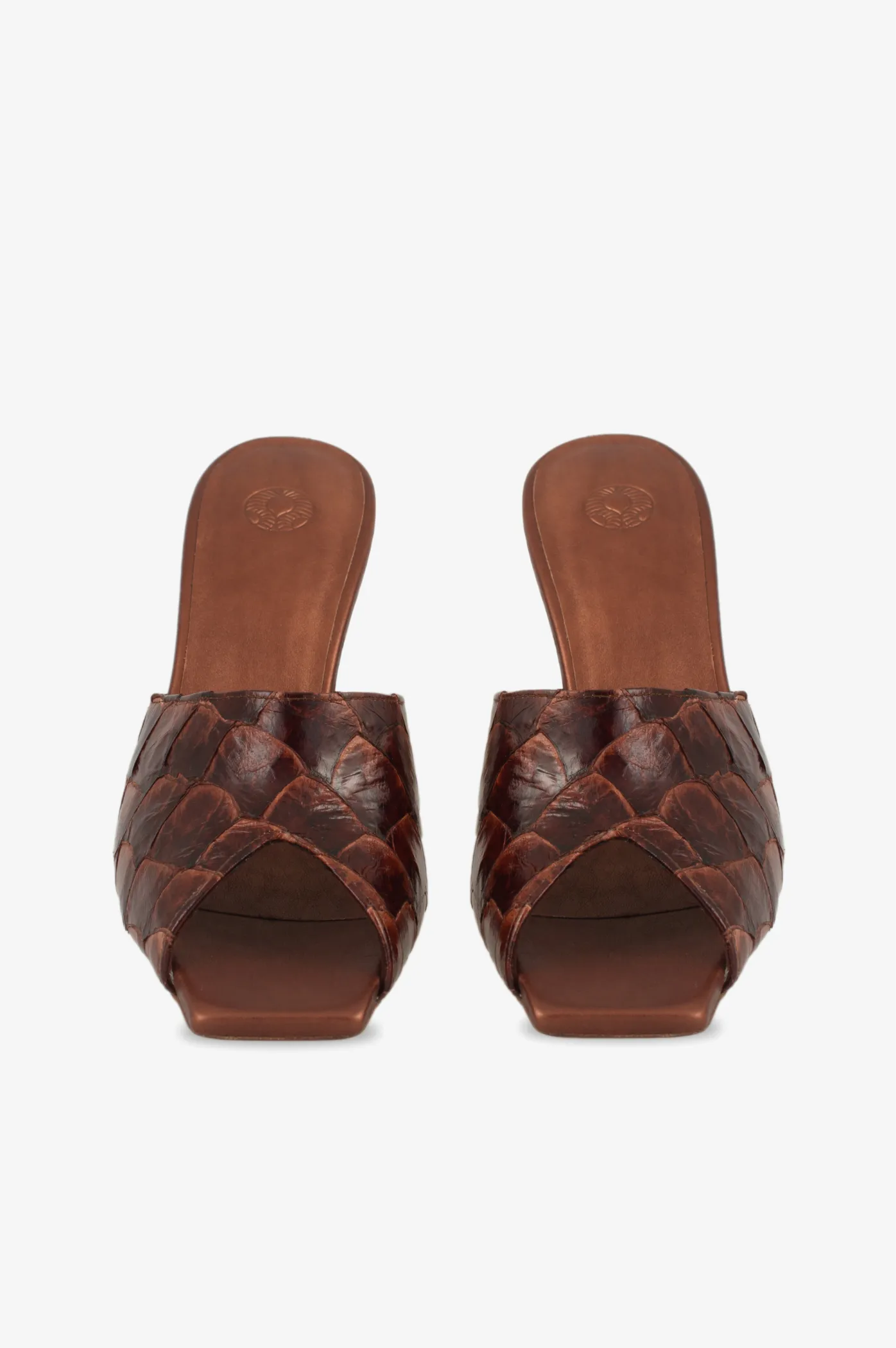 Chestnut Pirarucu Skin Mules