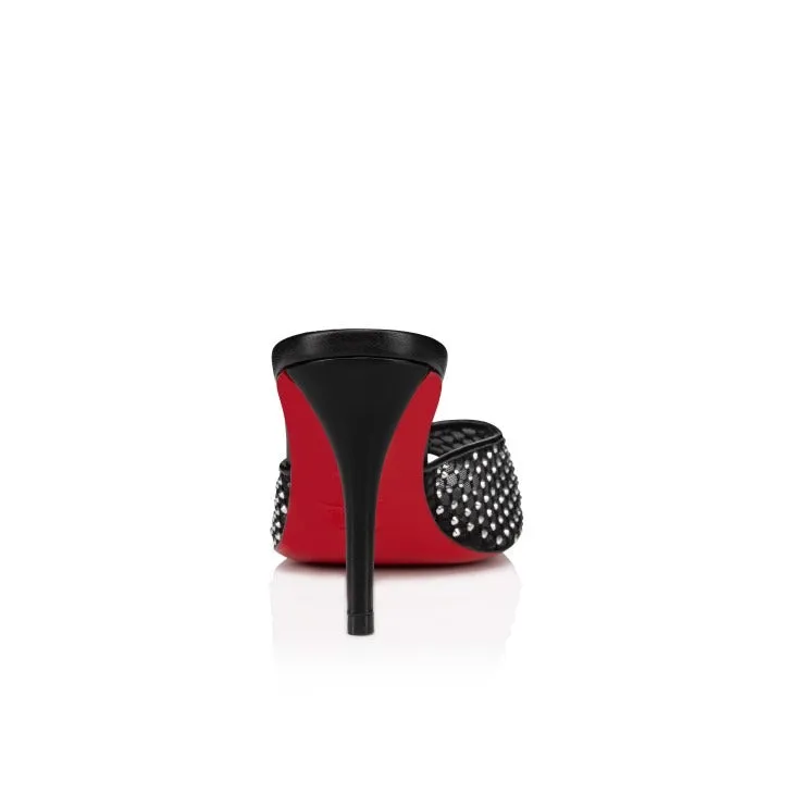Christian Louboutin Apostropha Mule Mesh Strass 80 in Black Crystal | In-Store Only