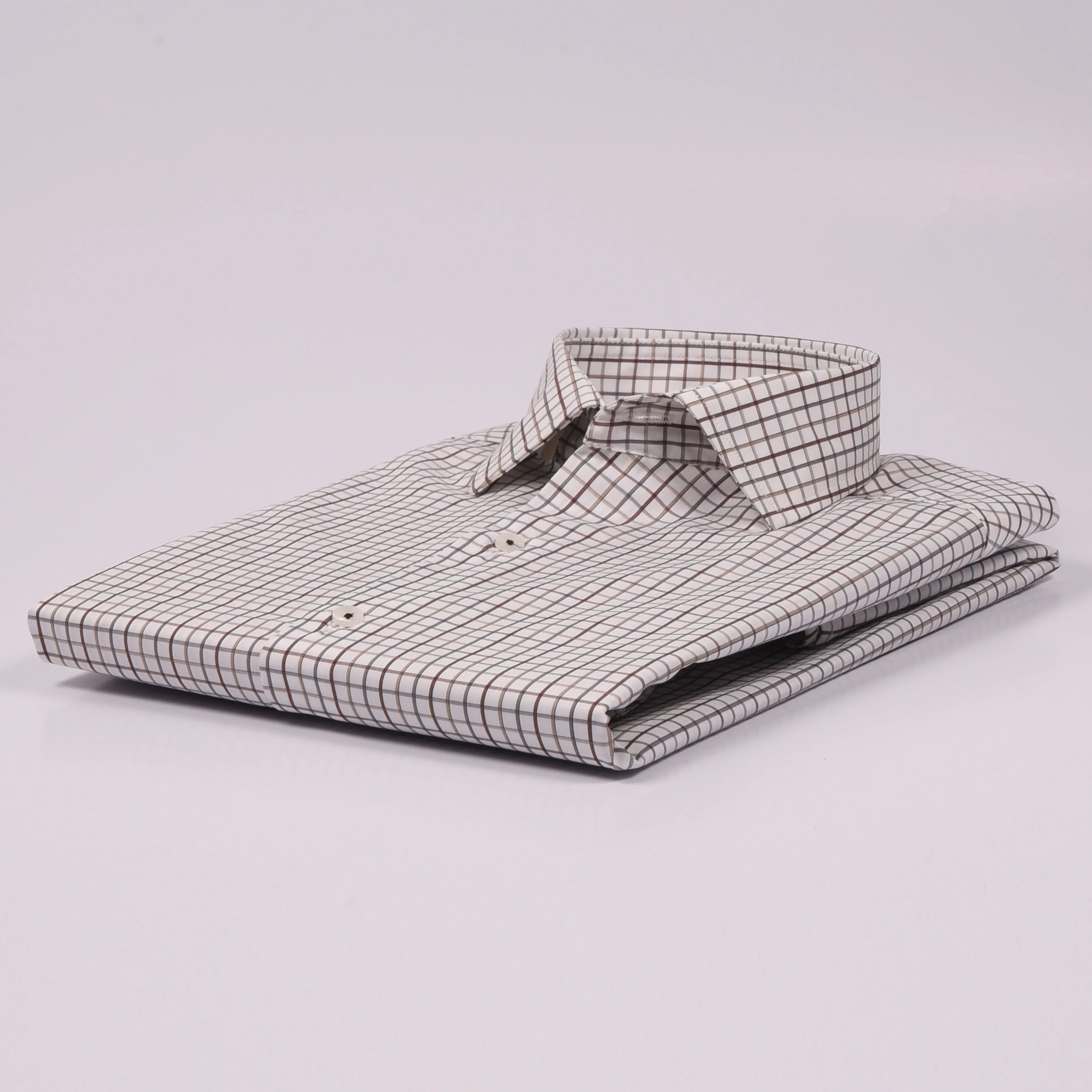 CK White & Brown Checkered Shirt