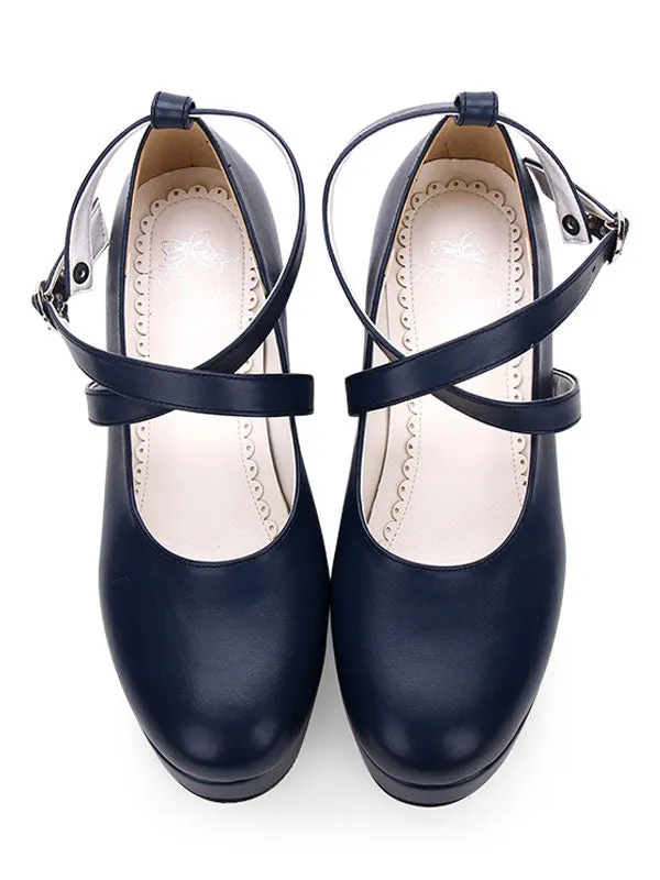 Classic Lolita Pumps Strappy Chunky High Heel Lolita Shoes