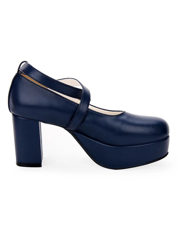 Classic Lolita Pumps Strappy Chunky High Heel Lolita Shoes