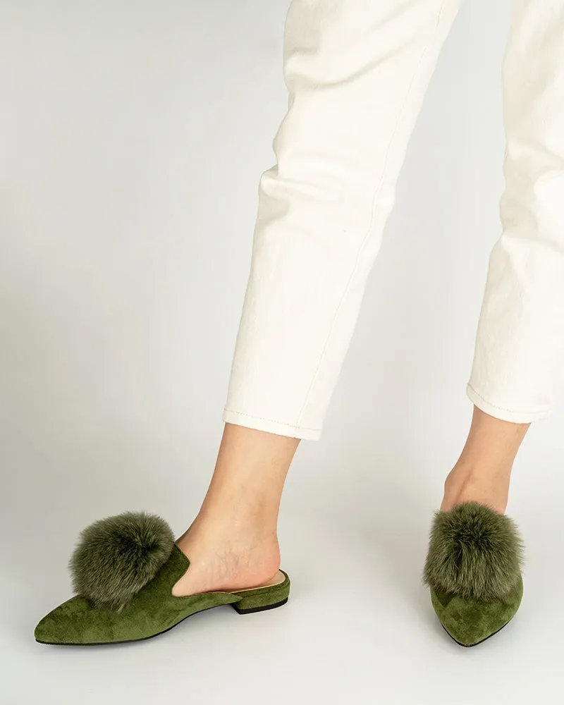 (Clean Up)Slip On Backless Flat Heel Mules