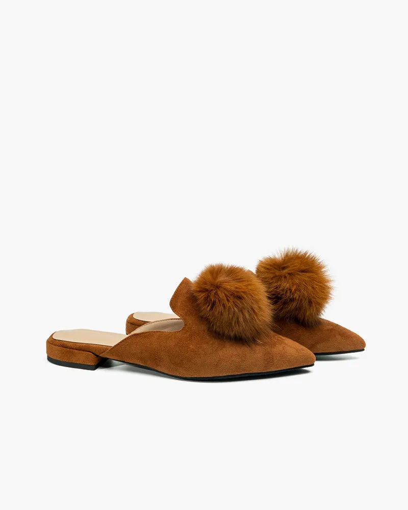 (Clean Up)Slip On Backless Flat Heel Mules