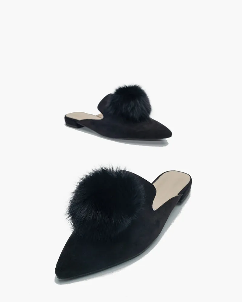 (Clean Up)Slip On Backless Flat Heel Mules