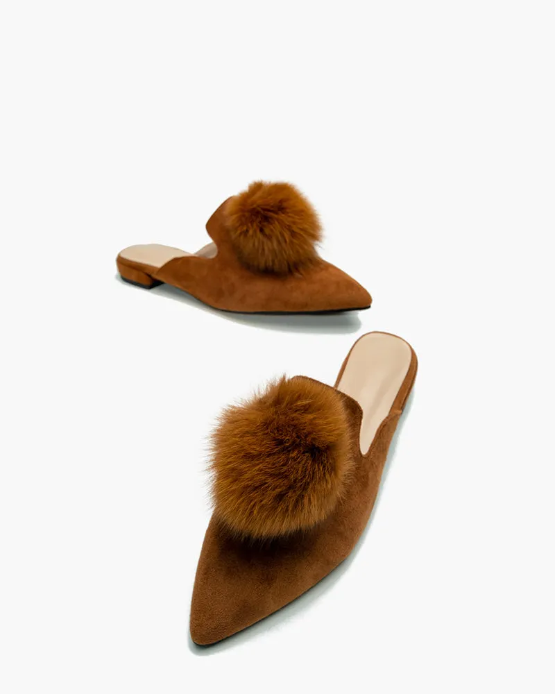 (Clean Up)Slip On Backless Flat Heel Mules