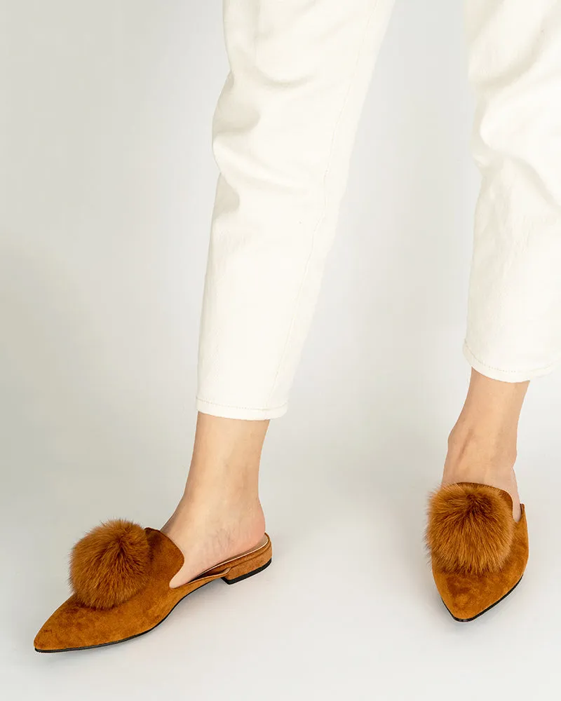 (Clean Up)Slip On Backless Flat Heel Mules