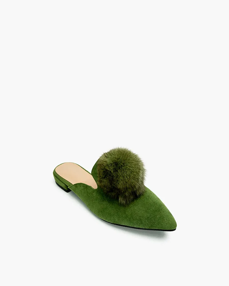 (Clean Up)Slip On Backless Flat Heel Mules