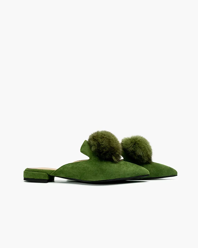 (Clean Up)Slip On Backless Flat Heel Mules