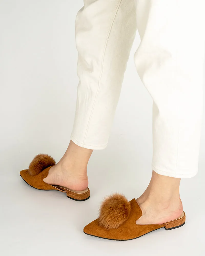 (Clean Up)Slip On Backless Flat Heel Mules