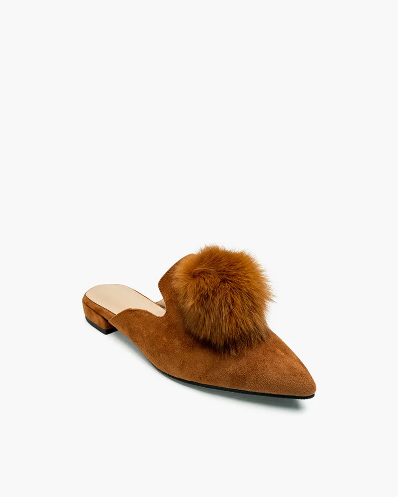 (Clean Up)Slip On Backless Flat Heel Mules