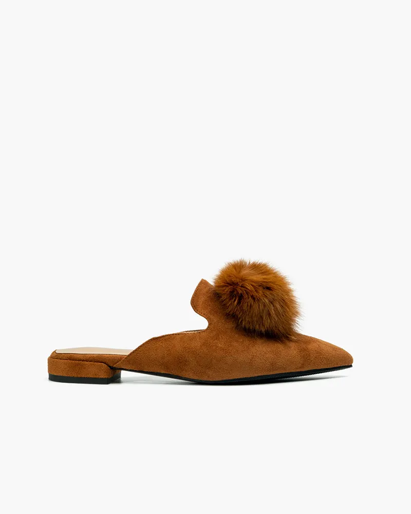 (Clean Up)Slip On Backless Flat Heel Mules