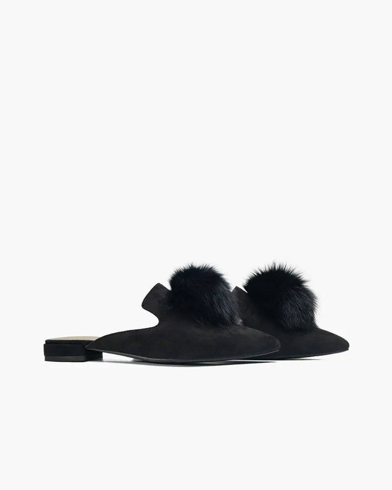 (Clean Up)Slip On Backless Flat Heel Mules