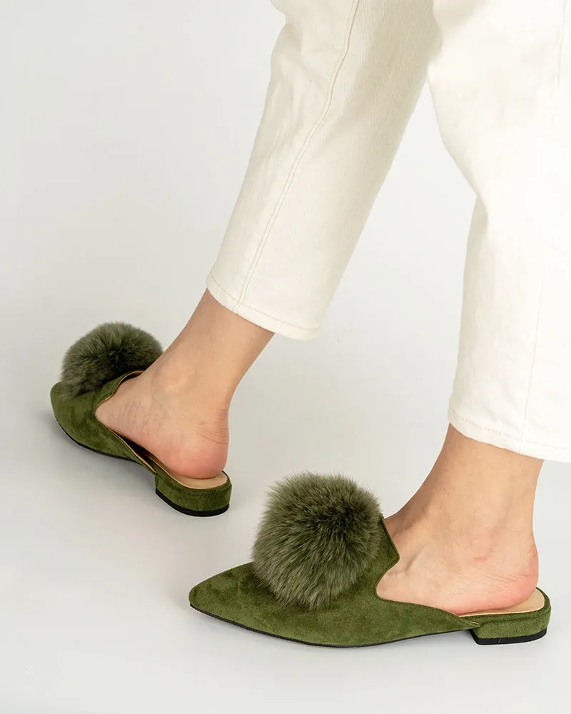 (Clean Up)Slip On Backless Flat Heel Mules