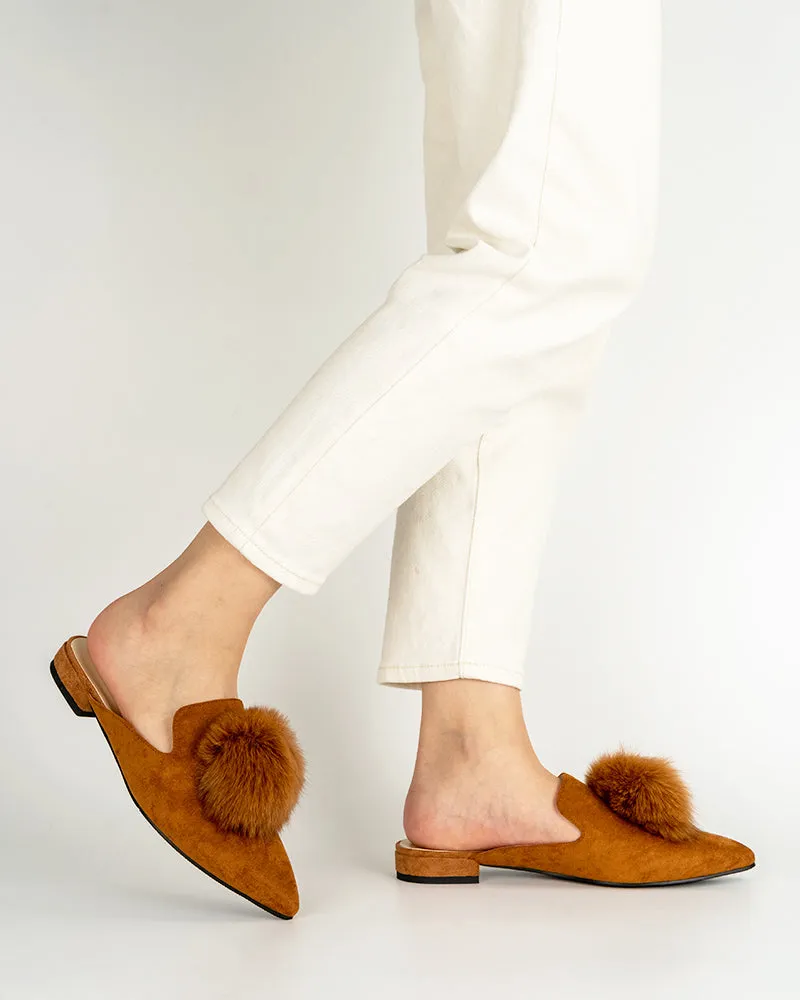 (Clean Up)Slip On Backless Flat Heel Mules