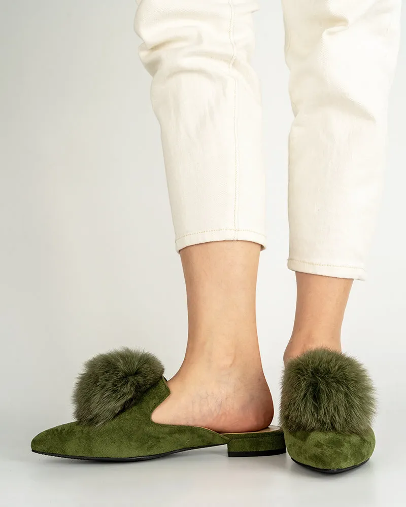 (Clean Up)Slip On Backless Flat Heel Mules