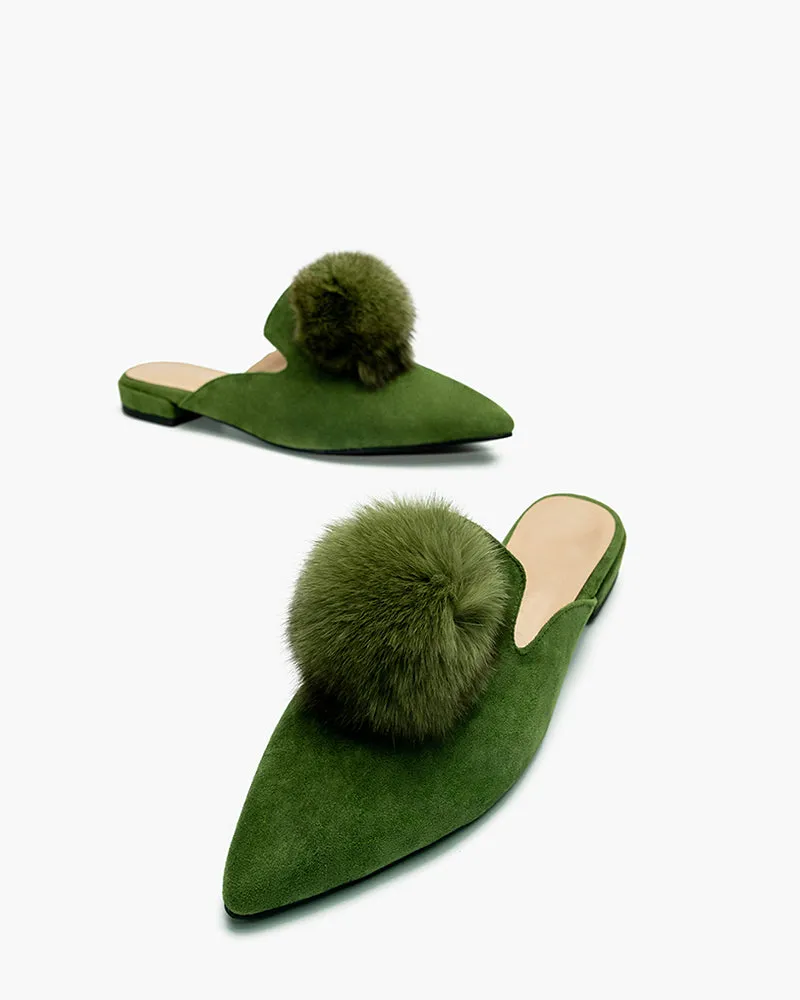 (Clean Up)Slip On Backless Flat Heel Mules