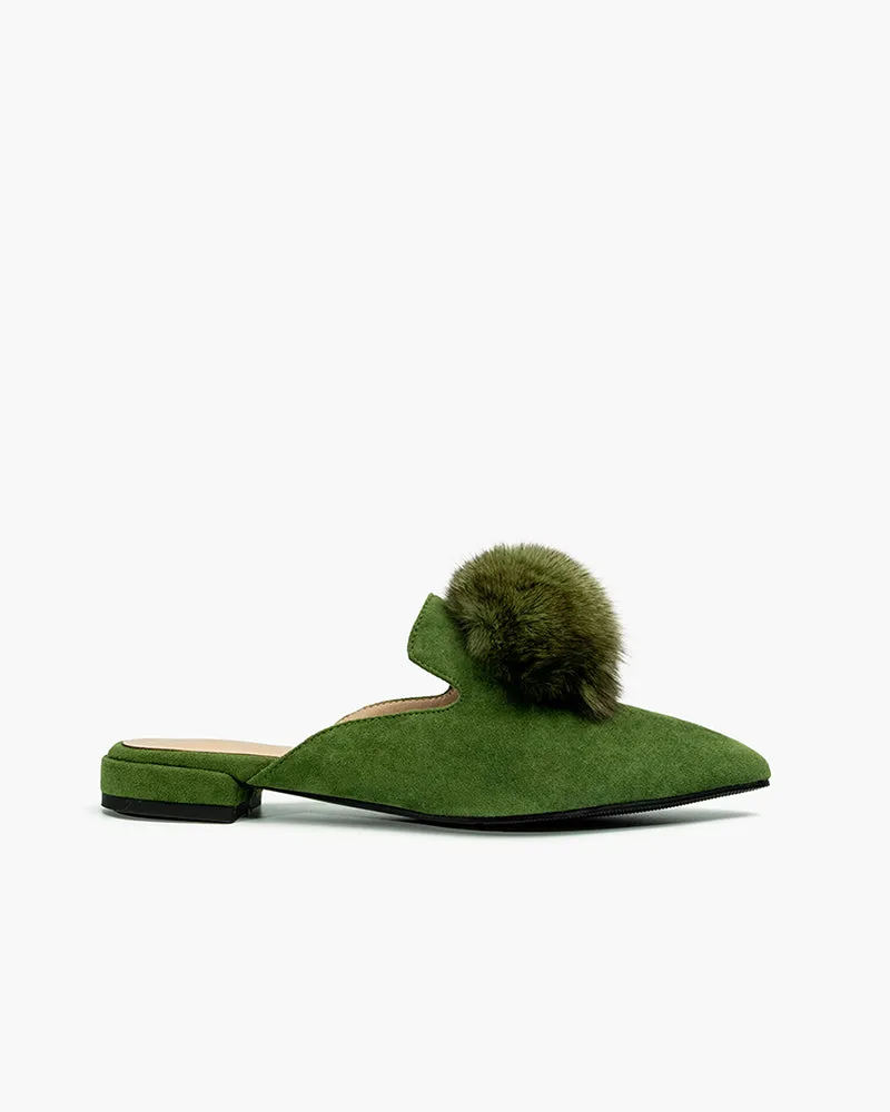 (Clean Up)Slip On Backless Flat Heel Mules