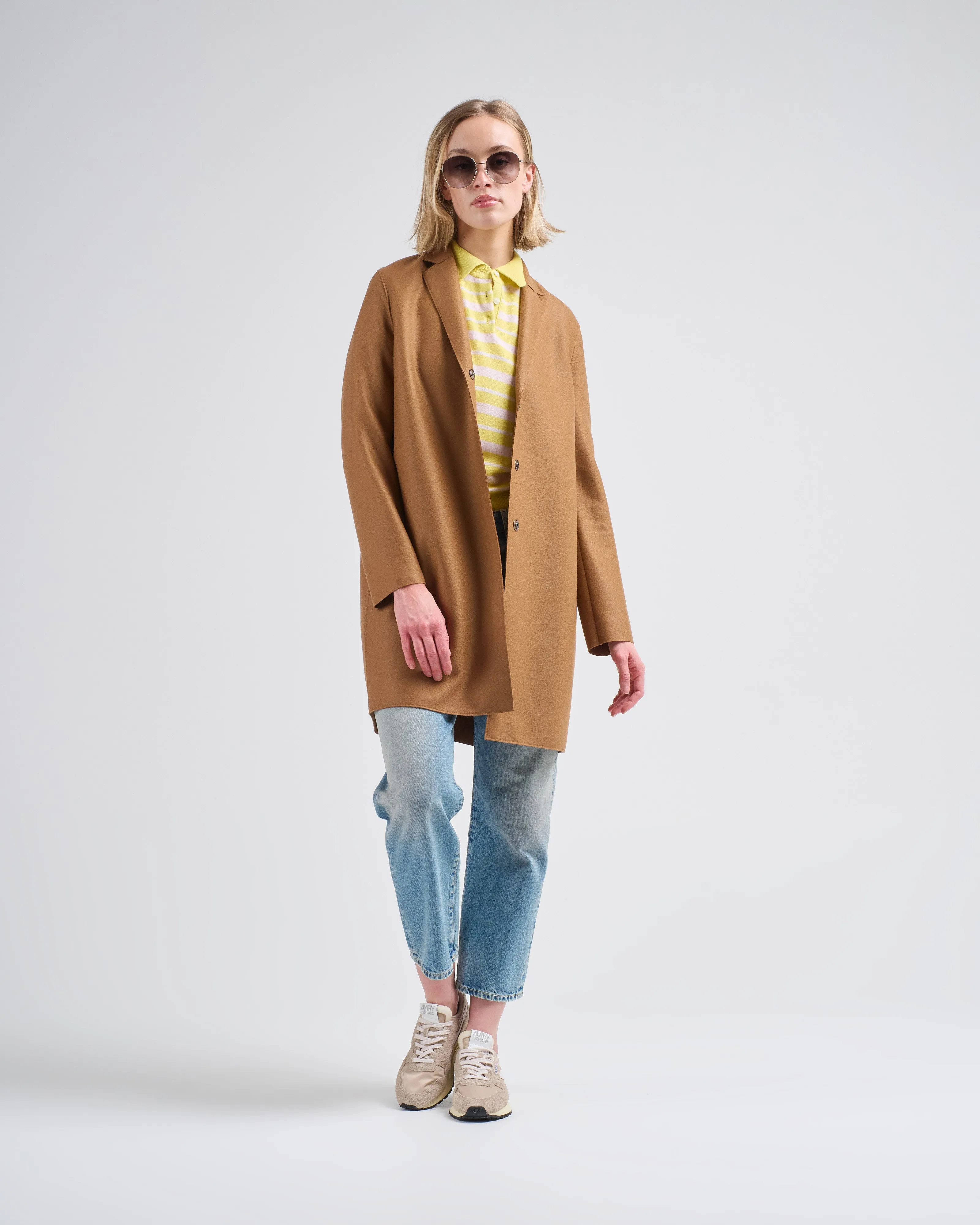 cocoon coat light pressed wool