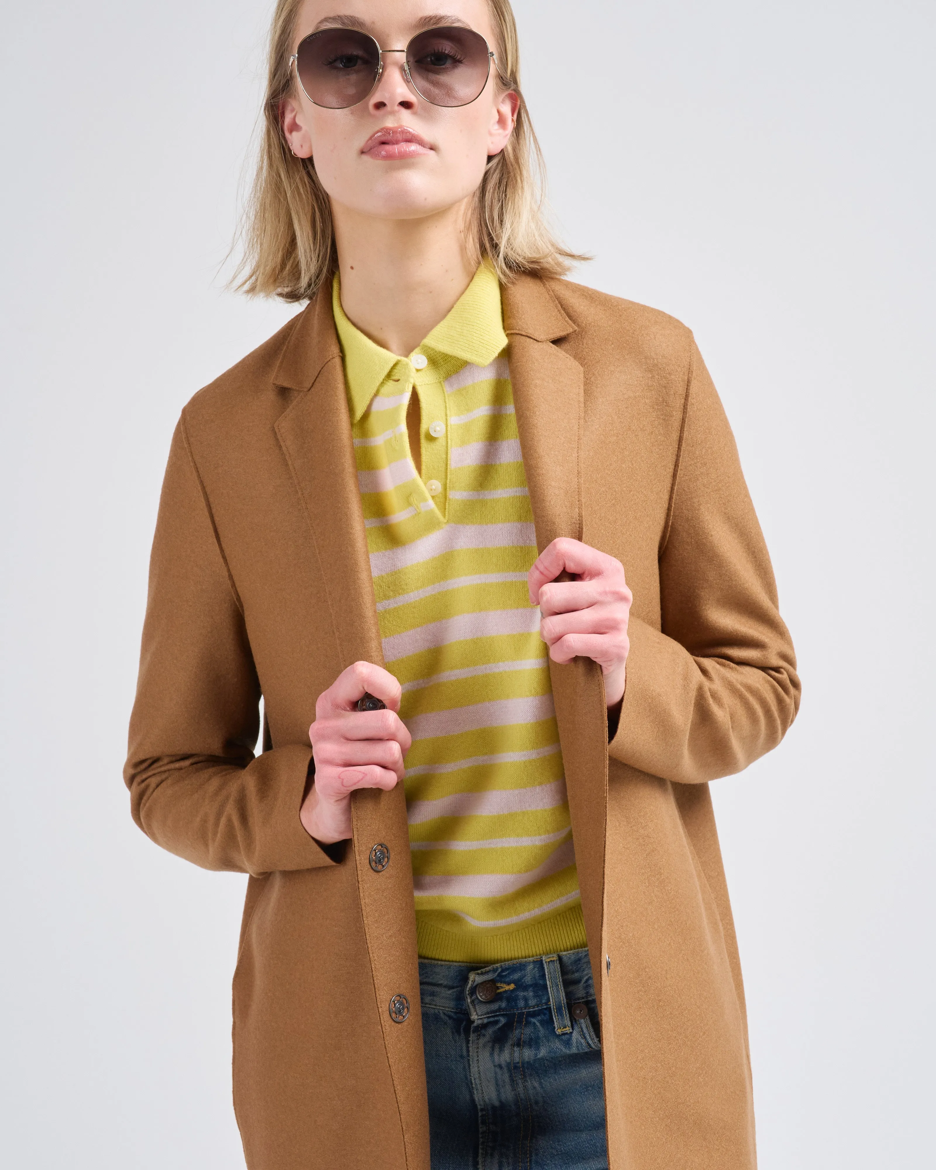 cocoon coat light pressed wool