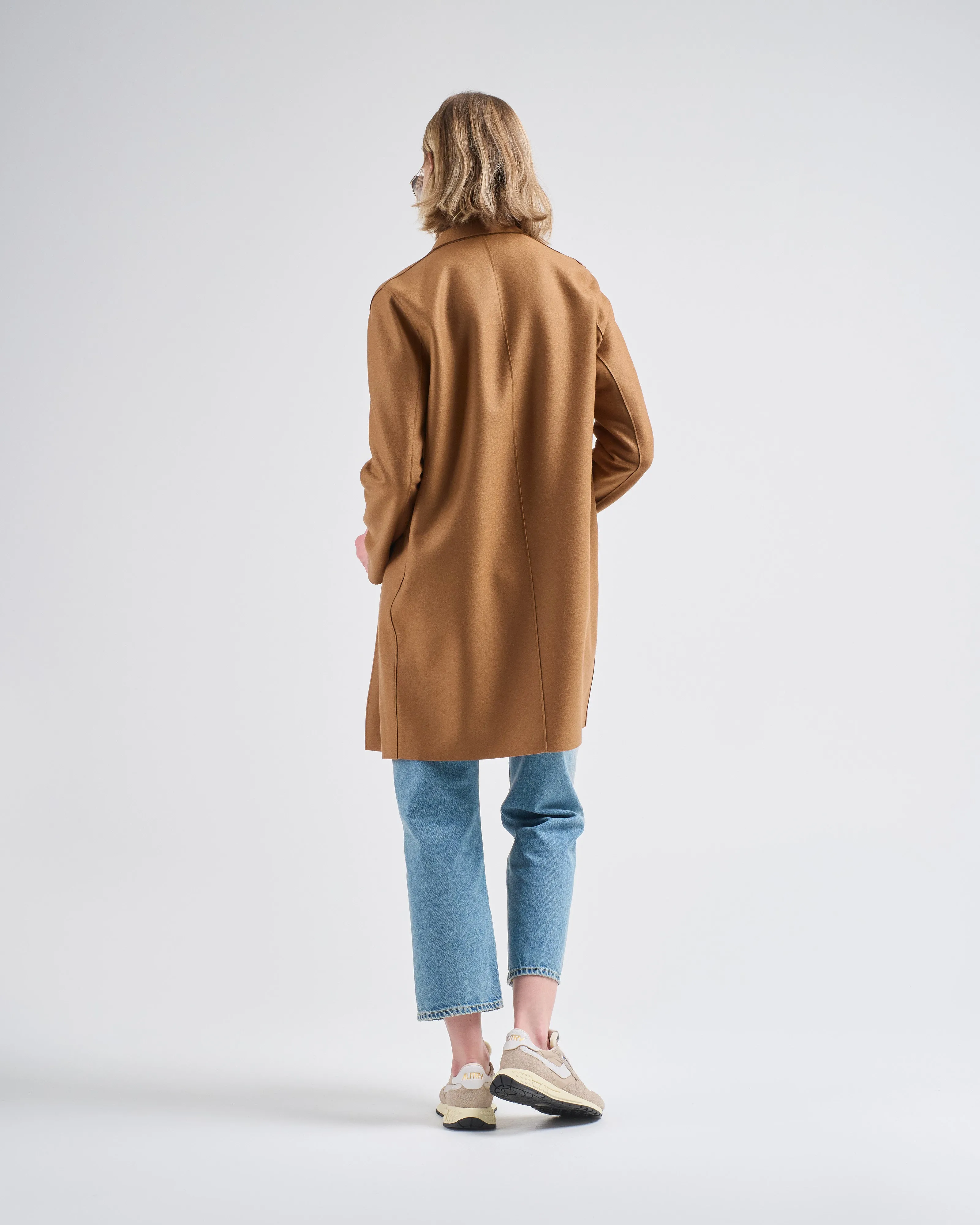 cocoon coat light pressed wool