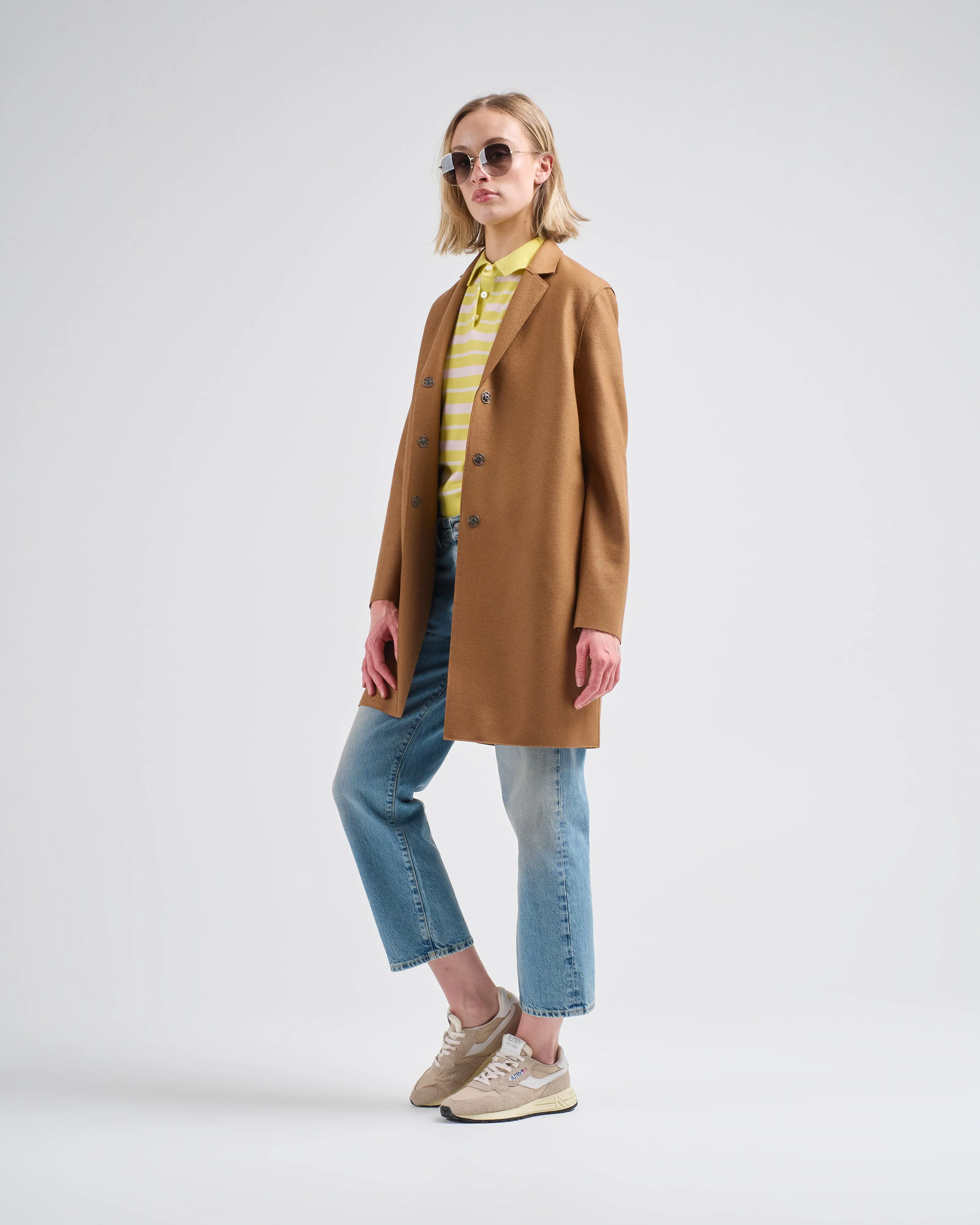 cocoon coat light pressed wool