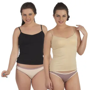 Cotton Spandex Detachable Straps Camisole (PACK OF 2)