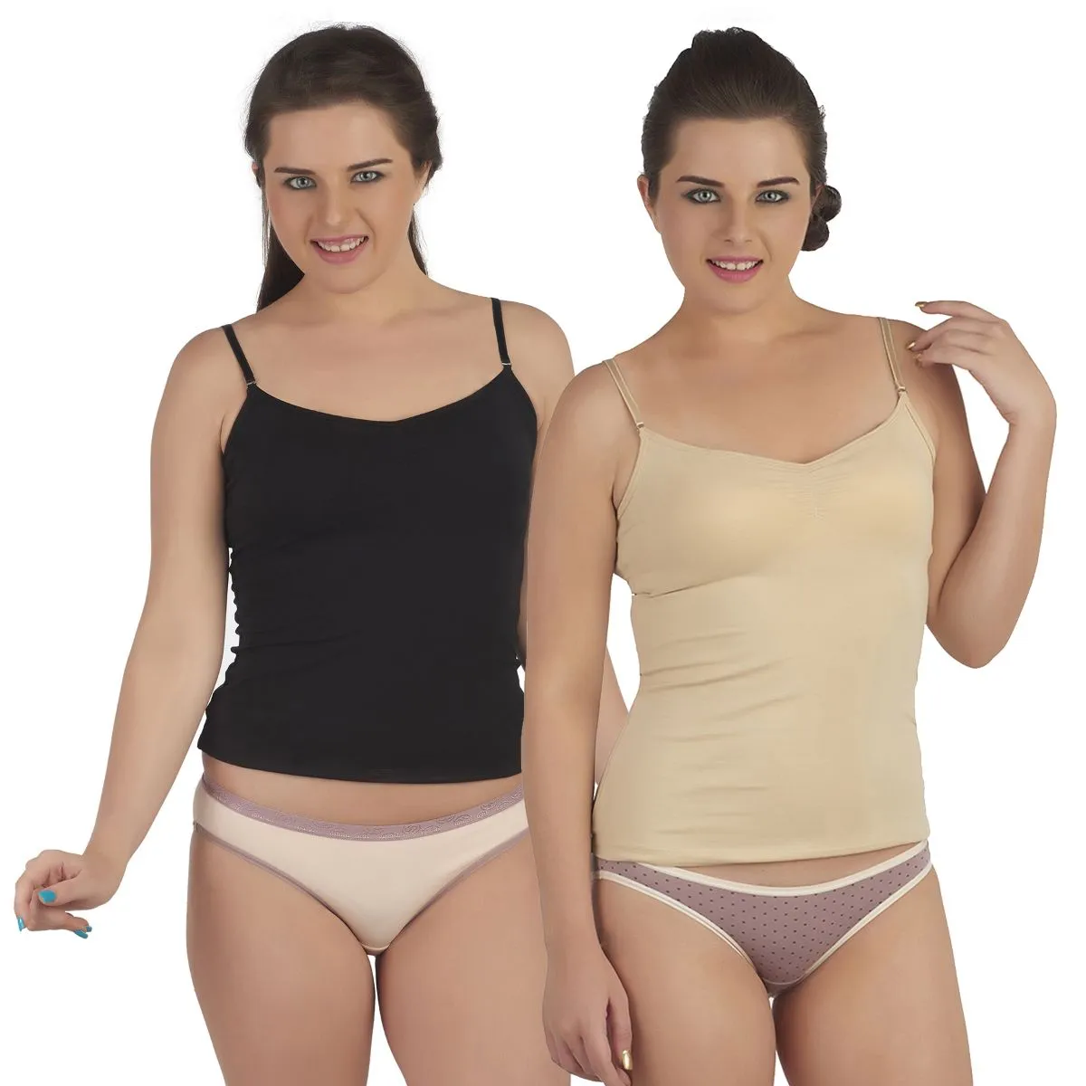 Cotton Spandex Detachable Straps Camisole (PACK OF 2)