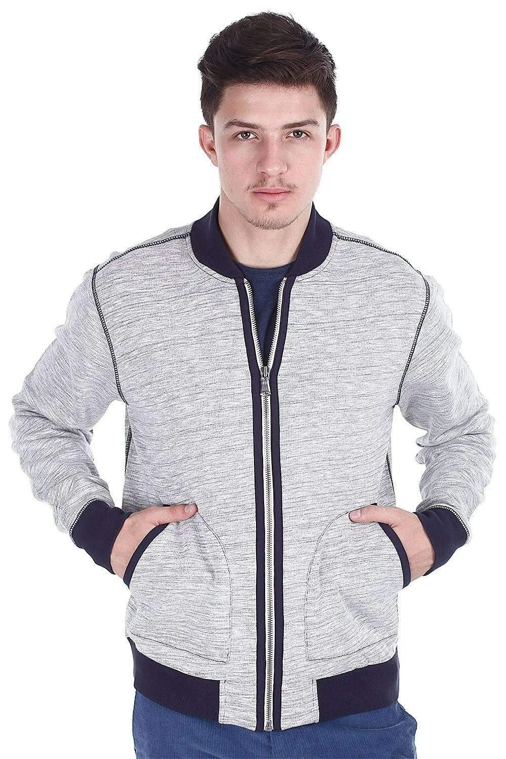 Cot/Wool Baseball Heather Jacket