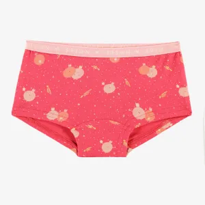 Culotte garçonne rose à motifs de planètes, enfant || Pink boycut panties with planet all over print, child