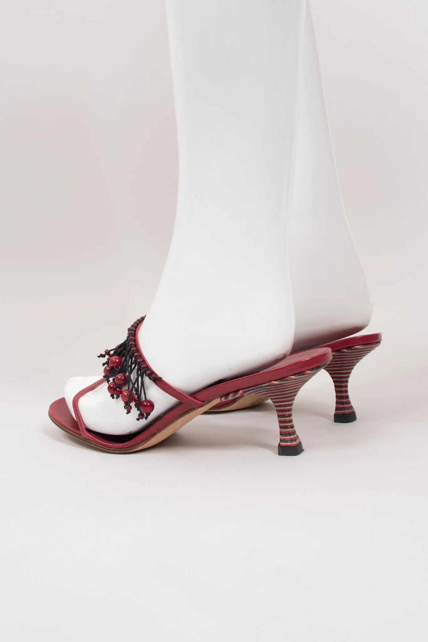 Currant Berry Fringed Mules