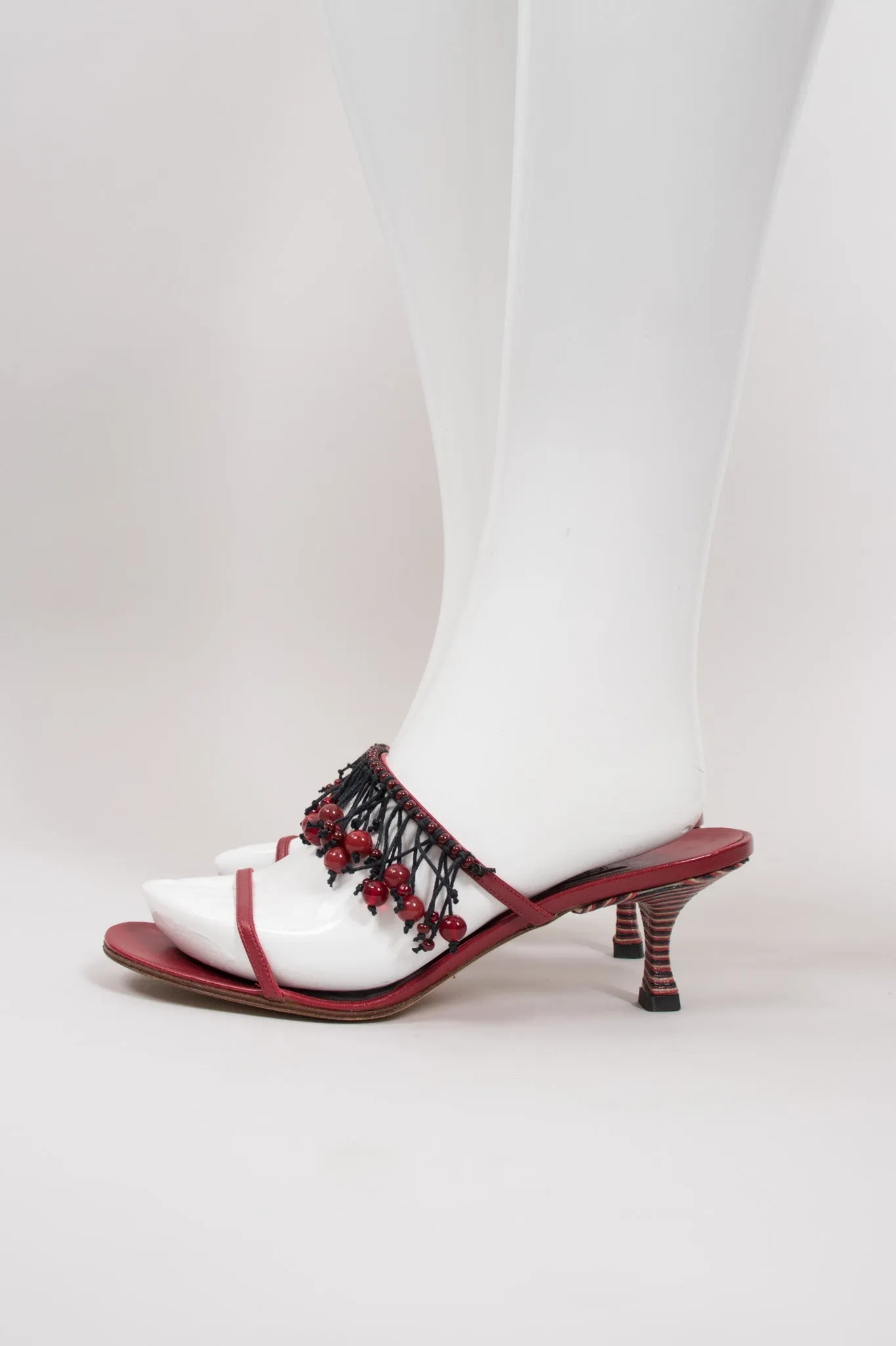 Currant Berry Fringed Mules
